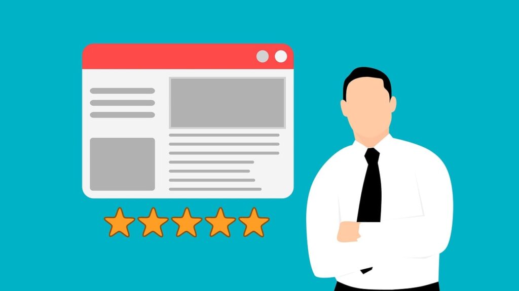 4 An illustration to represent that a website was evaluated and has received 5 stars as it meets global standards.