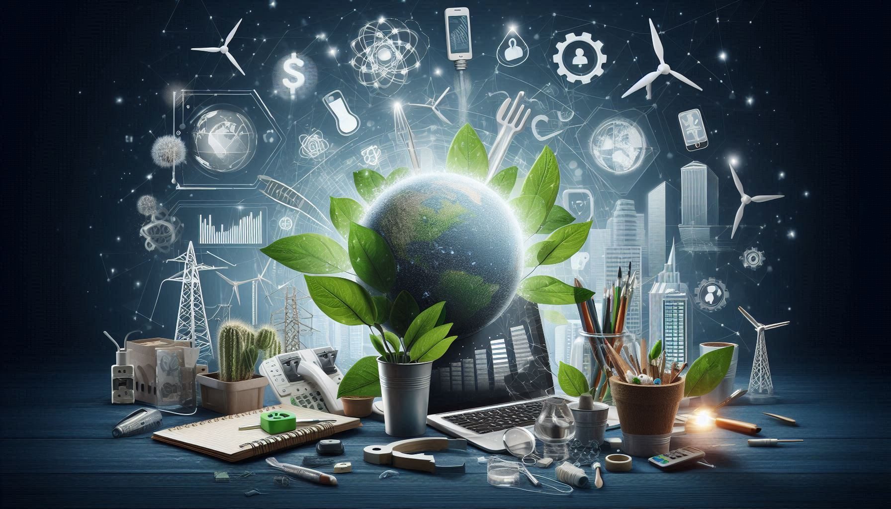 Concept image of a web design firm building a sustainable digital presence