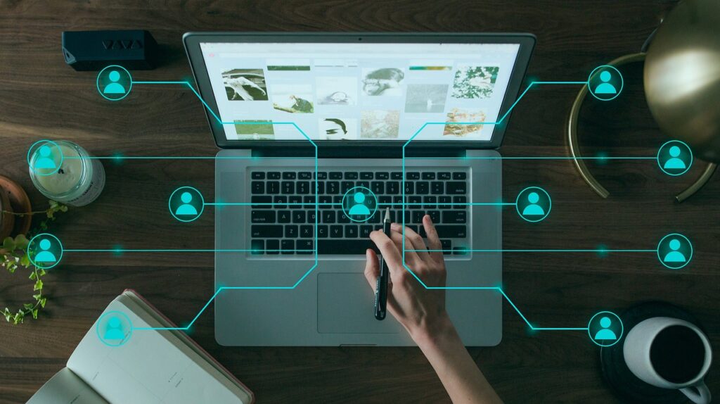 A symbolic representation of user data and its interconnectedness.