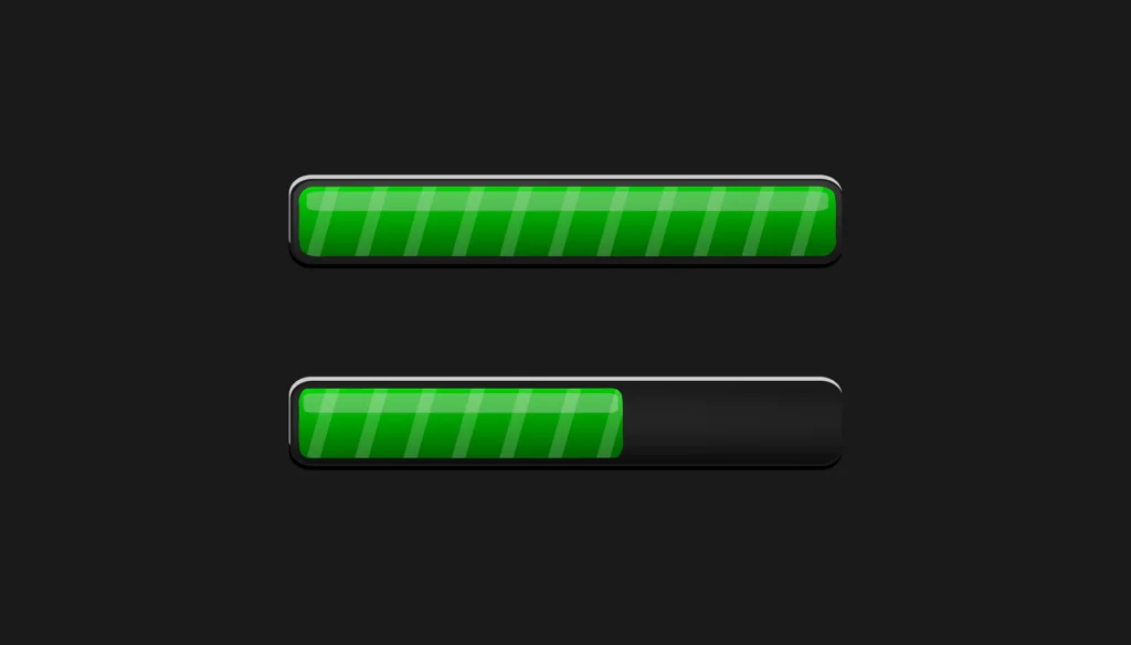 Example of a progress bar animation as used by a web design firm.