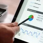 A tab screen displaying digital marketing data at a web design firm.